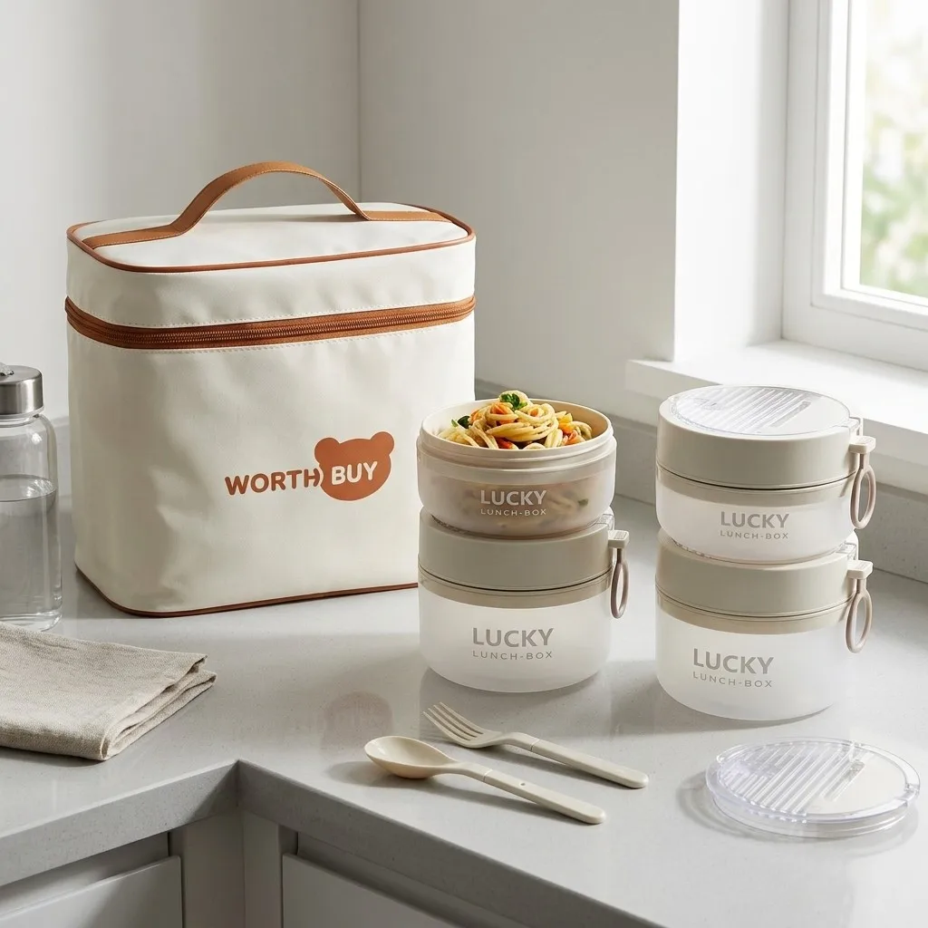 Meal Prep Or Prep Meal - Stapelbare Plastik-Bento-Box-Set, mikrowellengeeignete Lunchbox für Erwachsene
